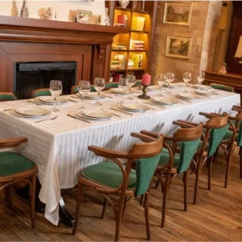 Set 2 fete de masa Damasc Somnart, 180x260 cm, 100% bumbac damasc, 12 persoane imagine