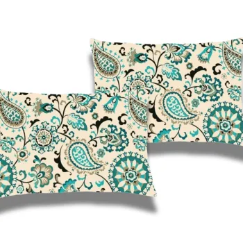 Set 2 Perne matlasate Belina, microfibra imprimata, 50x70 cm, Oriental imagine