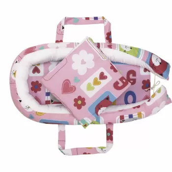Set Baby Nest Somnart: Cosulet bebelusi + Salteluta 42x84x2cm + Paturica 70x70cm, model Pisicute imagine