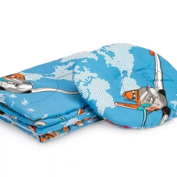 Set paturica + pernuta formarea capului bebelusului SomnArt, model Aviator imagine