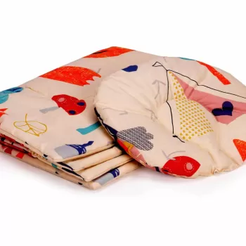 Set paturica + pernuta formarea capului bebelusului SomnArt, model Bufnite imagine