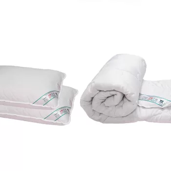 Set pilota 180x200 cm, 200g si 2 perne 50x70 cm HypoallergenicMed Somnart, microfibra matlasata imagine