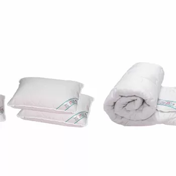 Set pilota 180x200 cm, 200g si 2 perne 50x70 cm si 2 perne 40x40 cm HypoallergenicMed Somnart, microfibra matlasata imagine