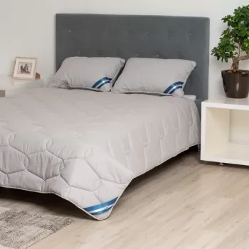 Set Pilota bumbac Somnart Bella 150x200cm 200g model biscuite + 1 perna bumbac Somnart Bella, 50x70cm, Gri imagine