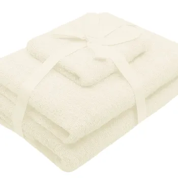 Set prosoape 3 piese 500 gsm (fata, maini, corp) Ivory, SomnART imagine