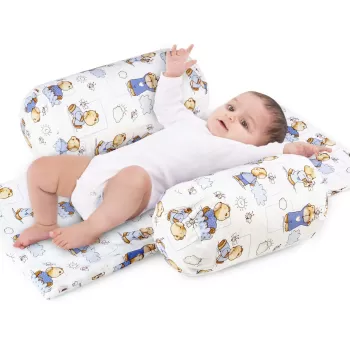 Suport de siguranta SomnArt cu paturica impermeabila pentru bebelusi, Ursuleti imagine