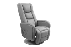 Fotoliu Recliner tapitat cu piele ecologica, cu functie masaj Pulsar Gri, l68xA85xH106 cm imagine