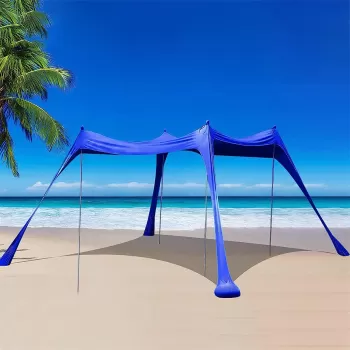 Baldachin umbrar pentru plaja, cort cu 4 picioare pentru plaja imagine