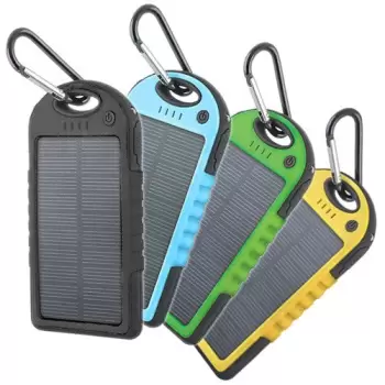 Baterie externa cu incarcare solara, 5000 mAh, 2 x USB imagine
