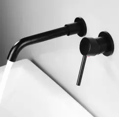 Baterie incastrata pentru lavoar, din alama, negru sau auriu mat imagine