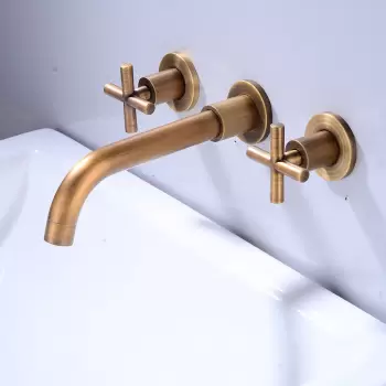 Baterie incastrata pentru lavoar, din alama, negru sau auriu mat imagine