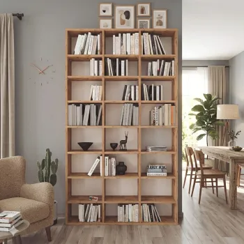 Biblioteca cu 24 de rafturi, design modern, spatiu generos, calitate superioara 101.8 x 16,3 x 178 cm imagine