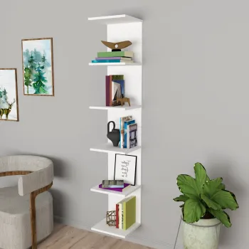 Biblioteca de perete, 5 rafturi, design modern si compact, 180x34.6x31.5 cm imagine