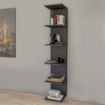 Biblioteca de perete, 5 rafturi, design modern si compact, 180x34.6x31.5 cm imagine