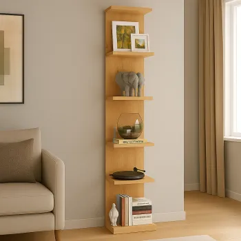 Biblioteca de perete, 5 rafturi, design modern si compact, 180x34.6x31.5 cm imagine