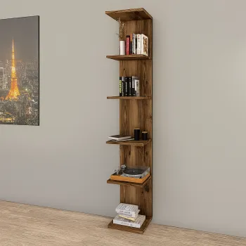 Biblioteca de perete, 5 rafturi, design modern si compact, 180x34.6x31.5 cm imagine