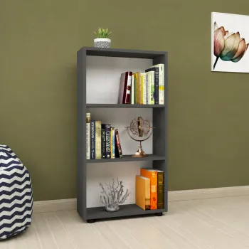 Biblioteca din PAL 55,3x20x106,2 cm, cu 3 rafturi, pentru carti si decoratiuni imagine
