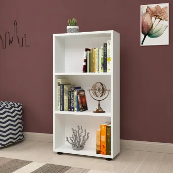 Biblioteca din PAL 55,3x20x106,2 cm, cu 3 rafturi, pentru carti si decoratiuni imagine