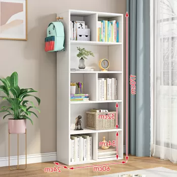 Biblioteca din PAL cu 5 rafturi, 170x60x24cm imagine