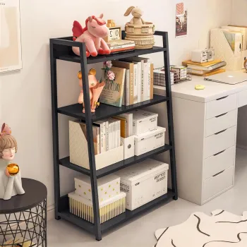 Biblioteca moderna tip scara, cadru metalic si blat MDF, 4 sau 5 rafturi imagine