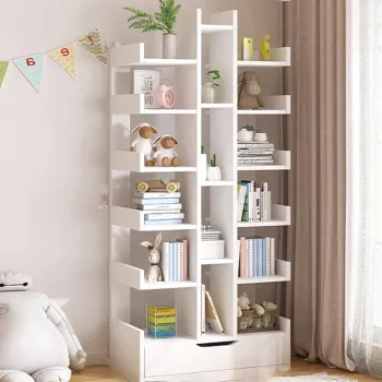 Biblioteca Tree of Knowledge cu 18 rafturi si sertar, 51x18x168cm imagine