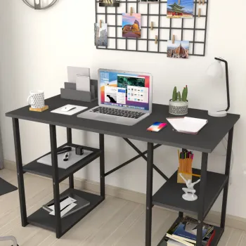 Birou cu 4 rafturi, masa pentru calculator, 120 x 60 x 73,8 cm imagine