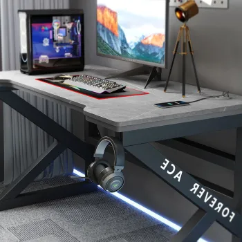 Birou gaming, structura metalica, design modern, 160 x 60 x 72 cm imagine