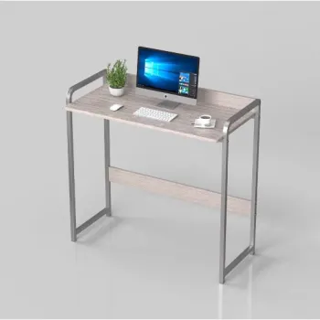 Birou minimalist compact pentru lucru si gaming, blat MDF, cadru metal, 80x40x80cm imagine