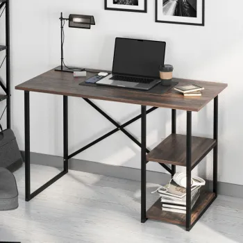 Birou modern cu rafturi laterale - PAL 18 mm, stil elegant, 120x60x75 cm imagine