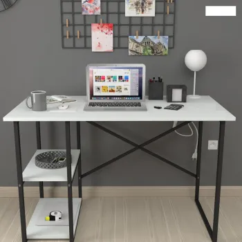 Birou modern cu rafturi laterale - PAL 18 mm, stil elegant, 120x60x75 cm imagine