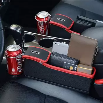 Buzunar organizator auto cu ventilator si suport pahar imagine