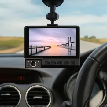 Camera Auto cu Oglinda Retrovizoare 3-in-1 - Ecran 4 inch, viziune nocturna, detectie miscarilor, asistenta la parcare, unghi larg 360? imagine