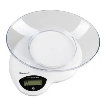 Cantar de bucatarie Hausberg HB-6015AB, 3kg, cu Bol din Plasic, Alb imagine