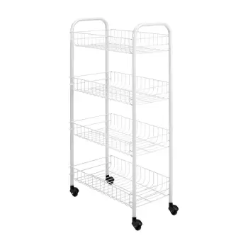 Carucior mobil cu 4 rafturi pentru baie si bucatarie imagine