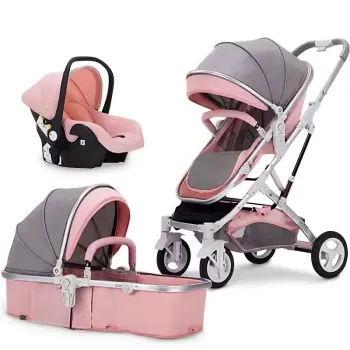 Carucior pliabil pentru copii, 3 in 1, Multifunctional - Landou, Scaun Auto si Carucior Sport imagine