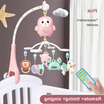 Carusel rotativ muzical pentru patut bebelus, cu telecomanda imagine