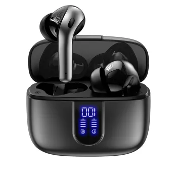 Casti Wireless In-Ear Bluetooth 5.4 Rezistente la Apa cu Display Baterie si Fast Pairing imagine