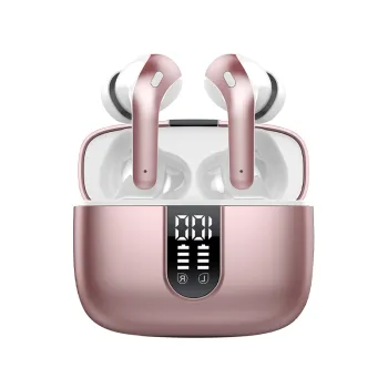 Casti Wireless In-Ear Bluetooth 5.4 Rezistente la Apa cu Display Baterie si Fast Pairing imagine