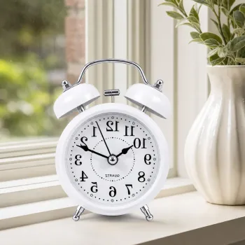 Ceas de masa cu alarma, stil clasic - 12 x 8 cm imagine