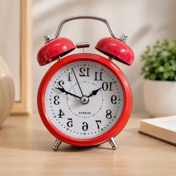 Ceas de masa cu alarma, stil clasic - 12 x 8 cm imagine