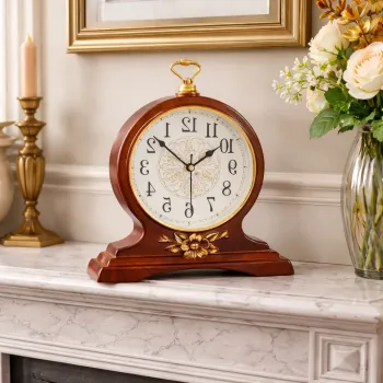Ceas de masa decorativ cu design vintage elegant 31x35 cm imagine