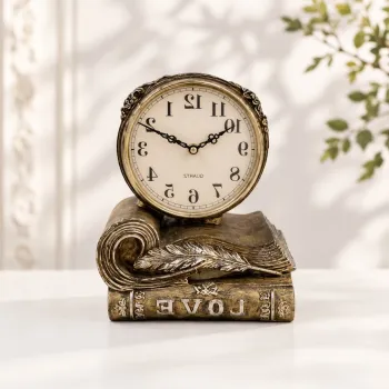 Ceas de masa decorativ vintage pentru living dormitor birou 22 x 16 cm imagine