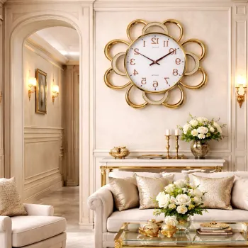 Ceas de perete decorativ floral 58 cm fosforescent design elegant modern silentios imagine