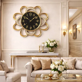 Ceas de perete decorativ floral 58 cm fosforescent design elegant modern silentios imagine