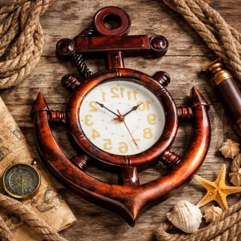 Ceas de perete in forma de ancora decorativa  - 35 x 22 cm imagine