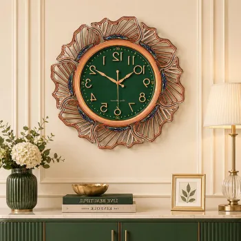Ceas de perete modern decorativ 57 cm design elegant cu cadran mare silentios imagine