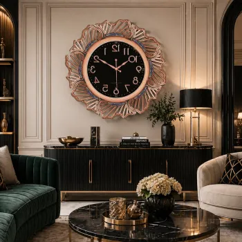 Ceas de perete modern decorativ 57 cm design elegant cu cadran mare silentios imagine