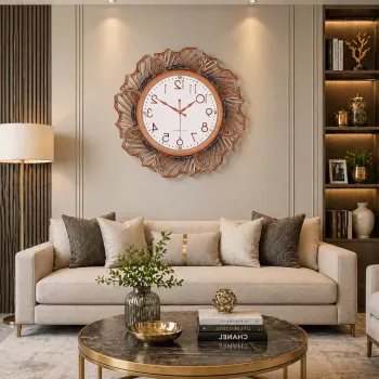 Ceas de perete modern decorativ 57 cm design elegant cu cadran mare silentios imagine