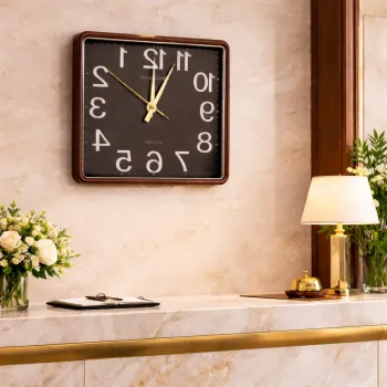 Ceas de perete silentios 35 cm mecanism quartz cifre mari usor de citit pentru living birou sau dormitor imagine