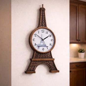 Ceas de perete Turnul Eiffel 70 cm decor modern pentru living si birou imagine